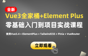 新版Vue3.4+ElementPlus全家桶开发视频项目实战