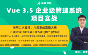 Vue 3.5 企业级管理系统实战直播版(2024)